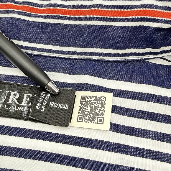 Lauren Ralph Lauren Navy Red Striped Cotton Shirtdress Black Label Size 12 - Picture 7 of 10